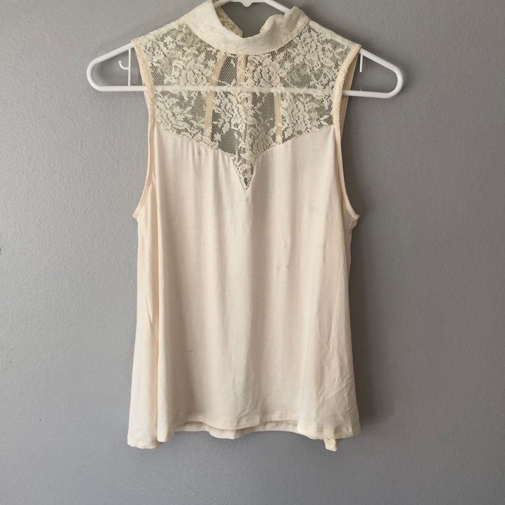 Kimchi Blue lace top, high neck flowy tank